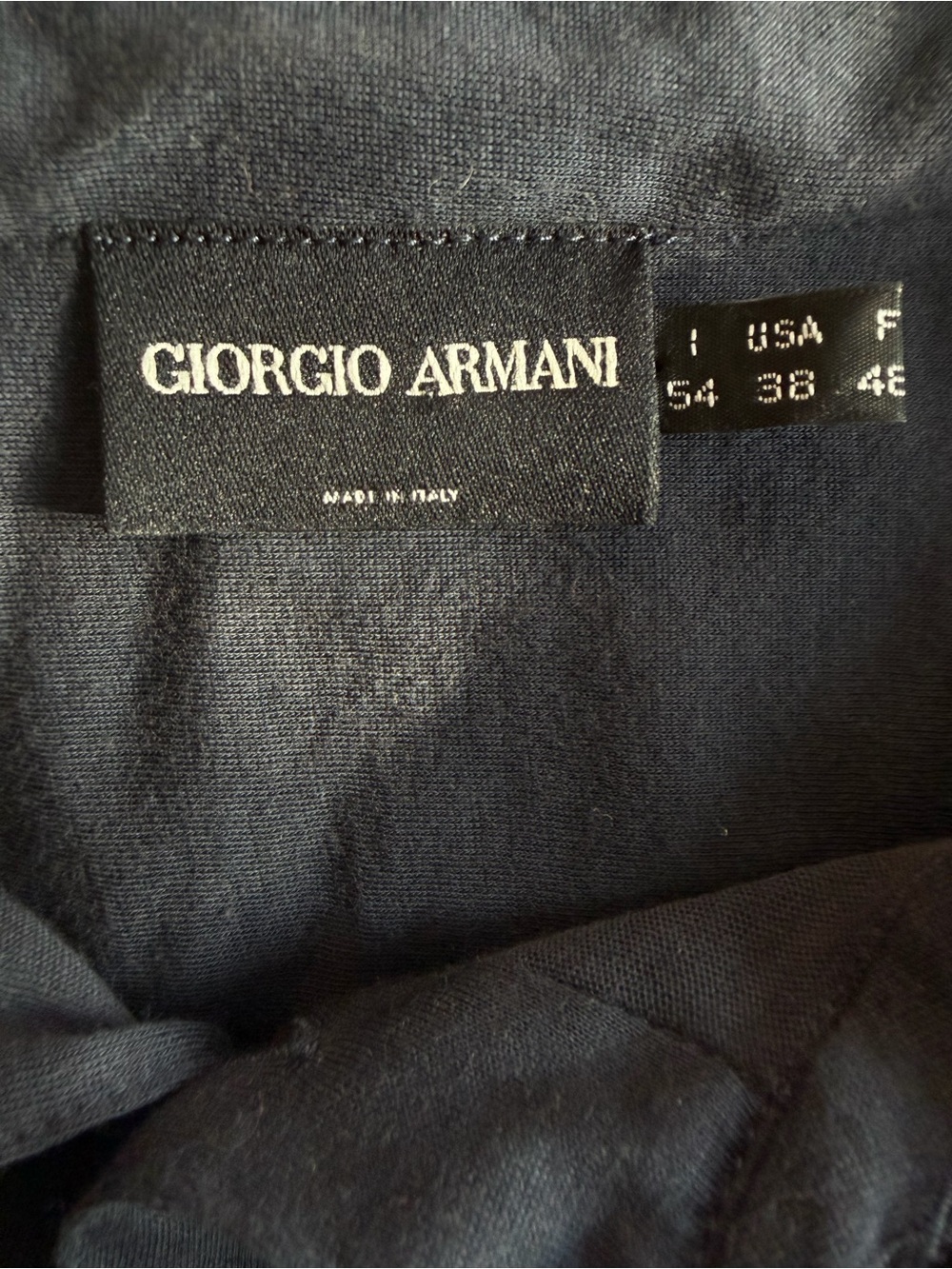 Giorgio Armani Mens Long Sleeve Knit Polo Popover Navy Made Italy USA 38 - Picture 4 of 10